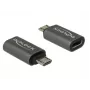 DeLOCK - Adattatore USB - USB-C (F) a Micro-USB Type-B (M) - USB 3.1 Gen 1 - 2,8 cm - Antracite (65927)
