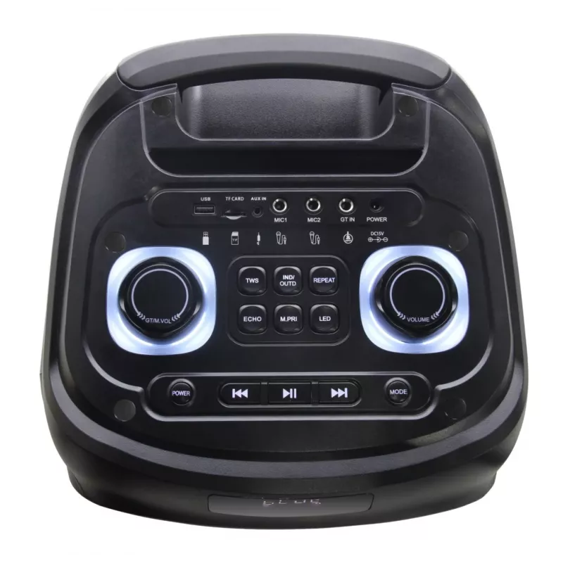 Altoparlante Power Audio Party Box BT karaoke 2 microfoni telecomando PRIME3 APS91