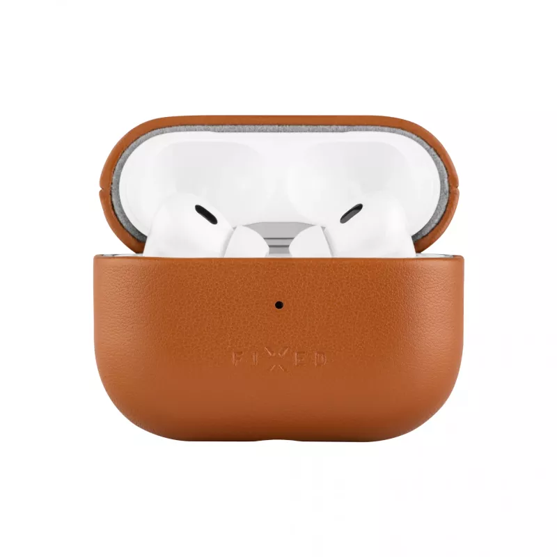 Fixed | Custodia per auricolari con supporto MagSafe | Apple AirPods Pro 2/Pro 2 (USB-C) | Marrone | Pelle