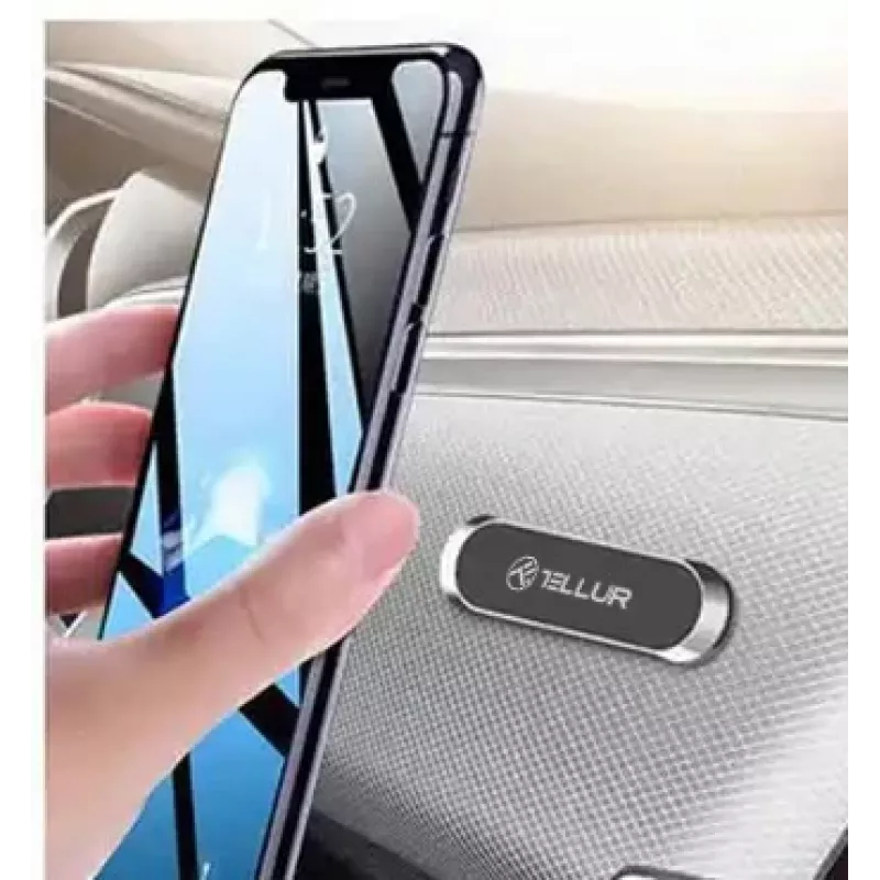Supporto magnetico per auto per cellulare Tellur MCM8 fissaggio adesivo, grigio