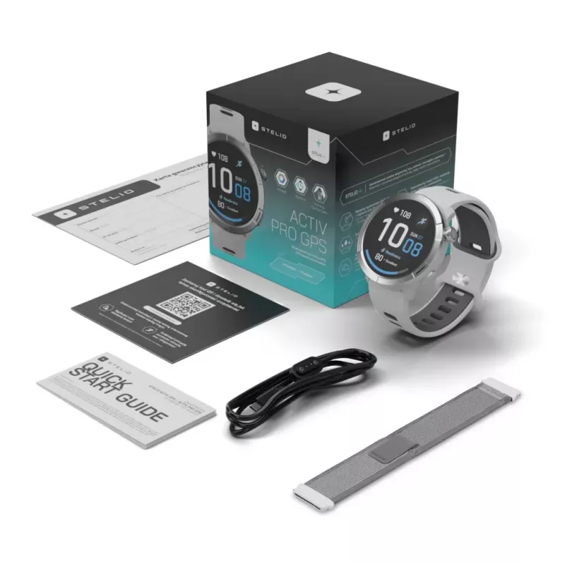 Smartwatch Stelio Activ Pro GPS modello STSWA102TN, cassa in titanio da 46 mm