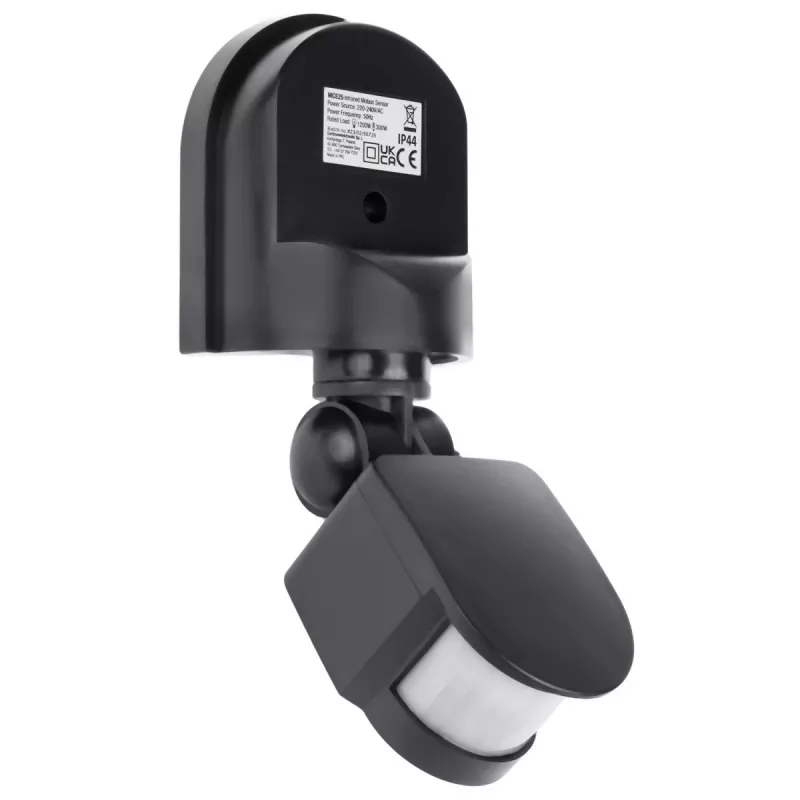 Maclean MCE25 GR sensore di movimento e crepuscolare a parete 180°, max. 1200W, grigio