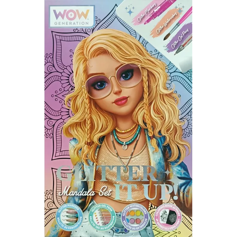 Set creativo da colorare per bambini Euroswan WOW00084 — kit mandala glitter per bambini