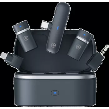 Kit microfono wireless Plusonic PS-TDS9 con connettori USB-C, Lightning e 3,5 mm