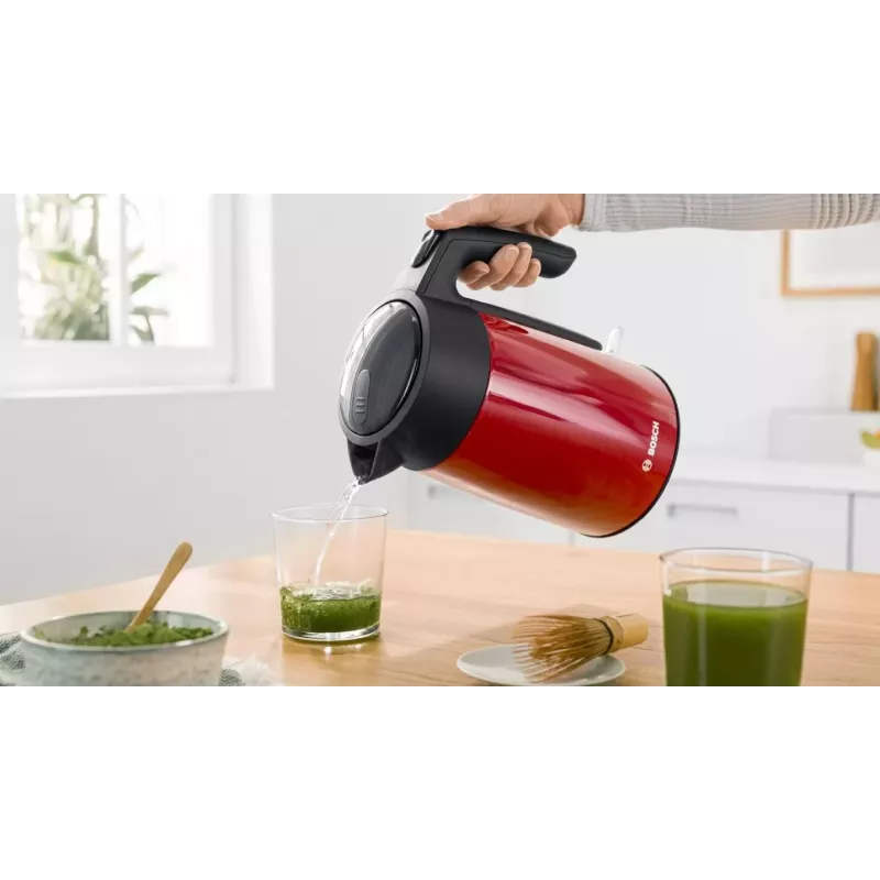 Bollitore elettrico Bosch TWK7L464 – capacità 1,7 L, 2400 W, rosso, corpo in plastica