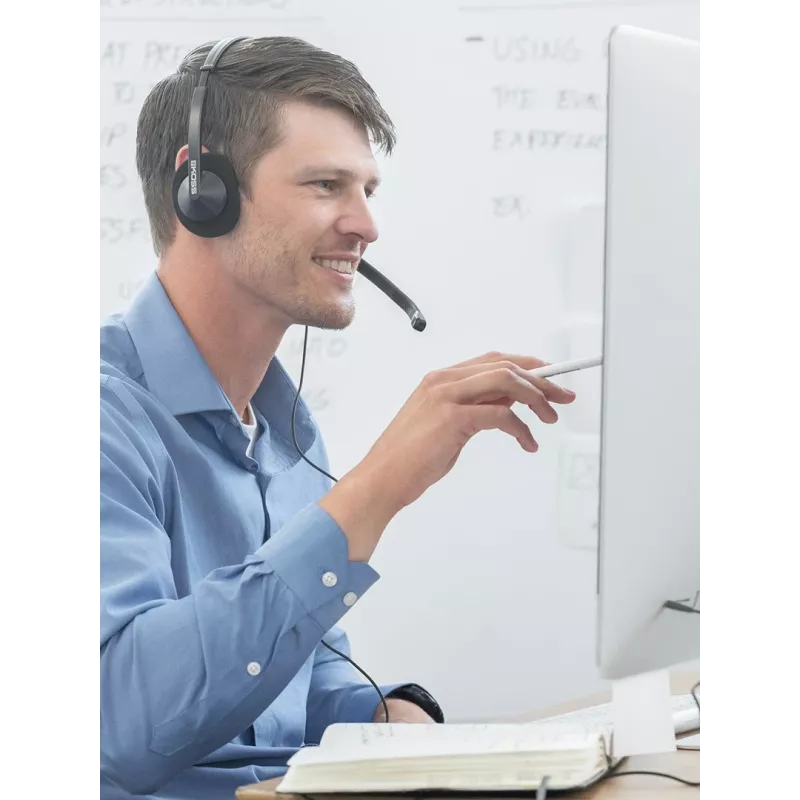 Koss CS200i headset cuffie con archetto cablate ufficio/call center nere