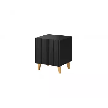 Set comodini cama meble PAFOS, 2 pz., 45×40×51 cm, nero opaco, MDF/truciolare