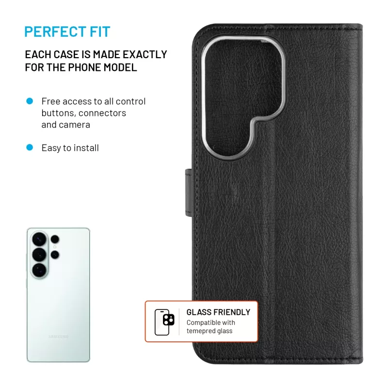 Fixed Opus | Custodia a libro | Samsung | Galaxy S26 Ultra | Pelle sintetica | Nero