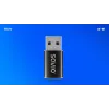 Adattatore cavo video Savio AK-81 USB Type-C USB Type-A nero