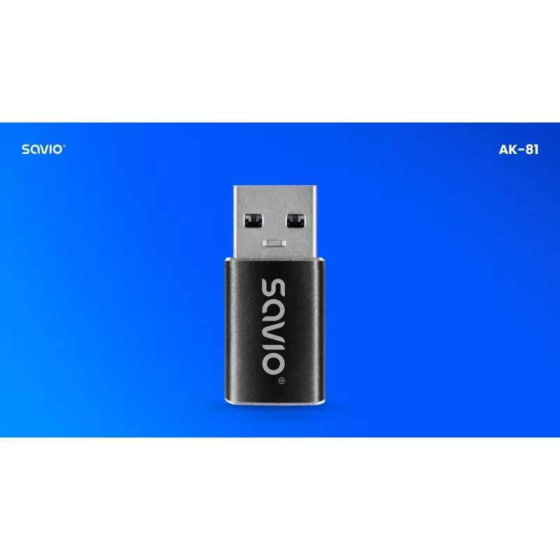 Adattatore cavo video Savio AK-81 USB Type-C USB Type-A nero