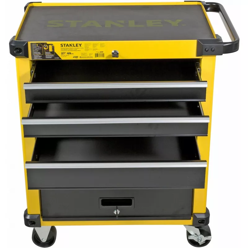 Carrello portautensili Stanley STST74305-1 con 5 cassetti, giallo/nero, 3 cassetti piatti + 2 alti