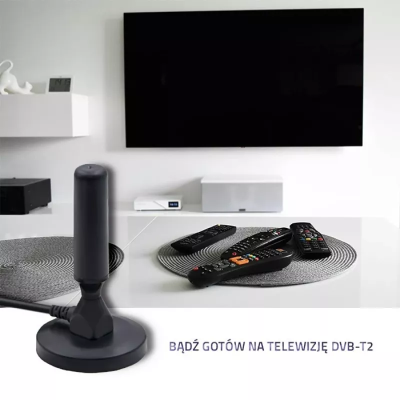Antenna TV interna QOLTEC 57016 DVB-T2 – design compatto per la ricezione digitale terrestre