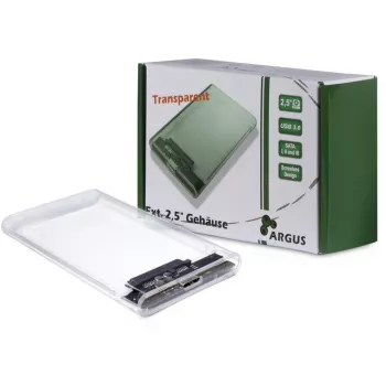 Case HDD Argus GD-25000, USB 3.0, trasparente