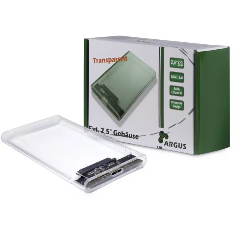 Case HDD Argus GD-25000, USB 3.0, trasparente