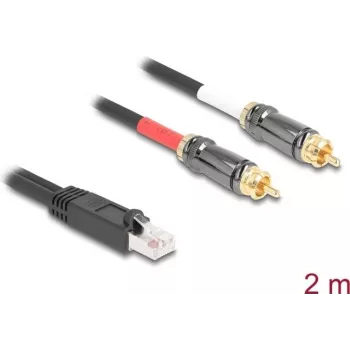 Cavo audio DeLOCK 2 m RJ-45 2 x RCA nero 88171