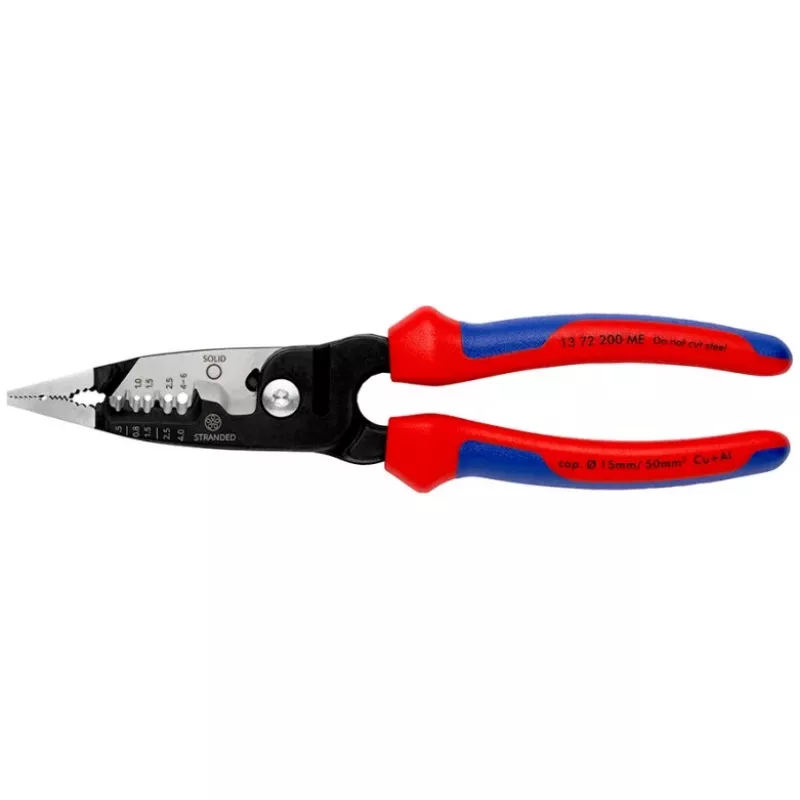 Knipex 13 72 200 ME pinza spellafili nero, blu, rosso, acciaio inox