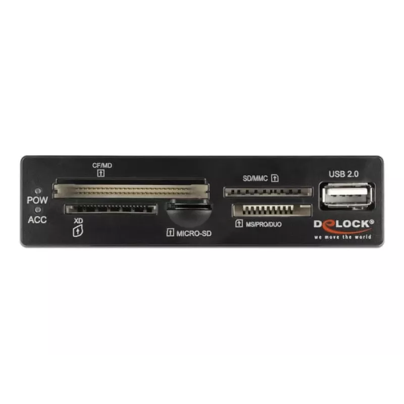 Lettore di schede DeLOCK 91708 USB 2.0 interno nero grigio CF SD MicroSD