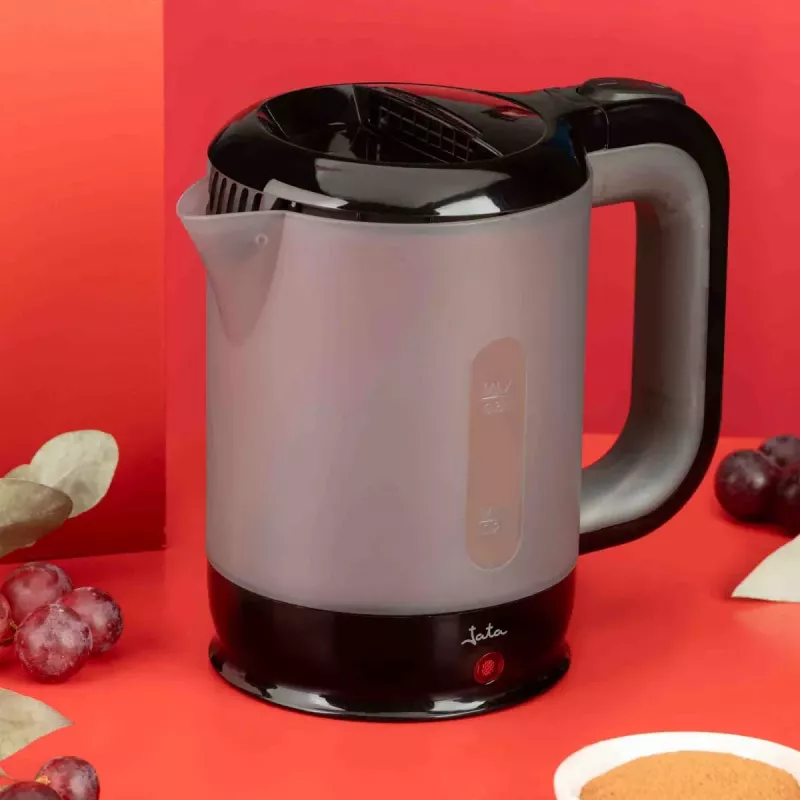 Jata JEHA1240 bollitore elettrico, 0,5 l, 900 W, nero/grigio