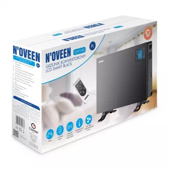 Termoconvettore elettrico NOVEEN CH7100 — 2000 W, 3 livelli di potenza, LCD, timer, telecomando, nero