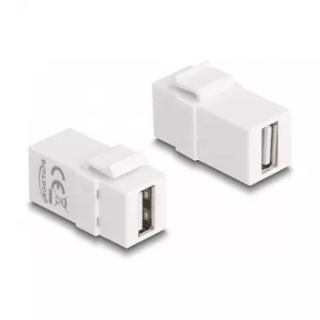 DeLOCK modulo keystone USB 2.0 A connettore femmina a USB 2.0 A connettore femmina bianco