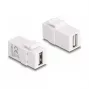 DeLOCK modulo keystone USB 2.0 A connettore femmina a USB 2.0 A connettore femmina bianco
