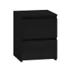 Comodino top e shop M2 CZERŃ, 2 cassetti, nero, 300×300×400 mm