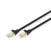 Digitus Professional - Cavo patch - RJ-45 (M) a RJ-45 (M) - 25 cm - SFTP - CAT 6a - senza alogeni, stampato - nero (DK-1644-A-0025/BL)