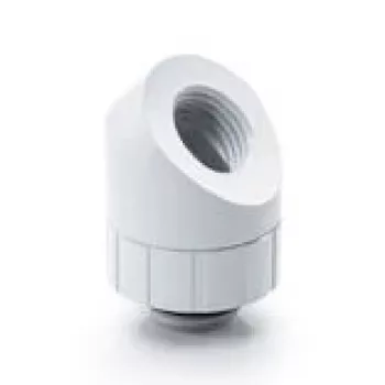 Raccordo rotante a 45° BitsPower Artemis – arctic white (BPM-AT45R-WH)