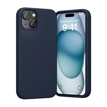 Custodia in silicone Vention KUFL0-20 per iPhone 15 Plus, blu – custodia morbida protettiva, vestibilità sottile