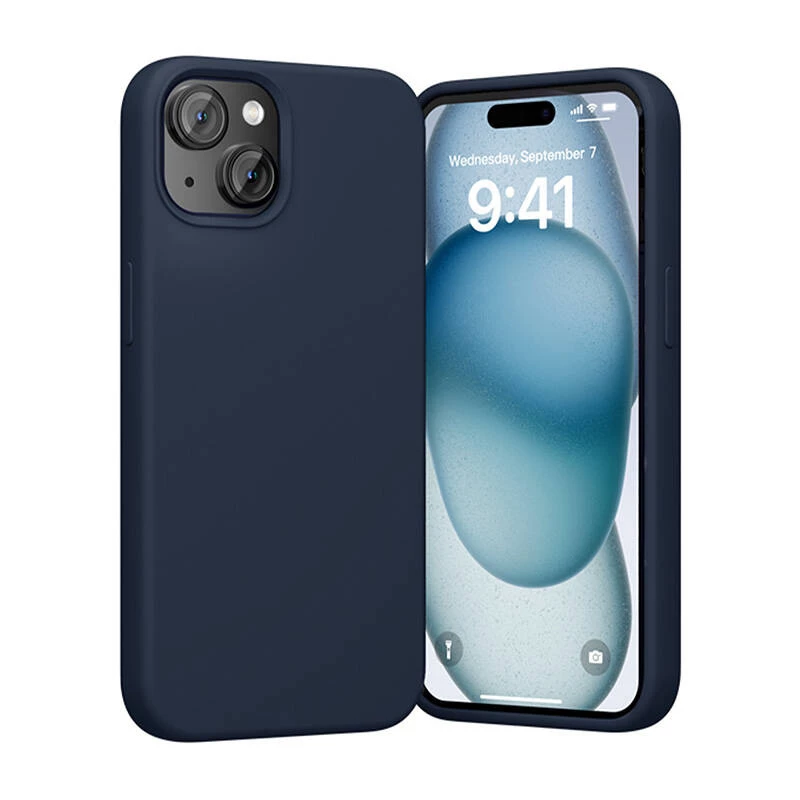 Custodia in silicone Vention KUFL0-20 per iPhone 15 Plus, blu – custodia morbida protettiva, vestibilità sottile