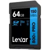 Memoria flash SDXC Lexar 64 GB UHS-I 800xPRO — Class 10, U3, V30, 150 MB/s