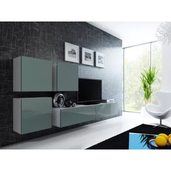 Armadietto Cama Square VIGO 50/50/30 bianco/grigio lucido
