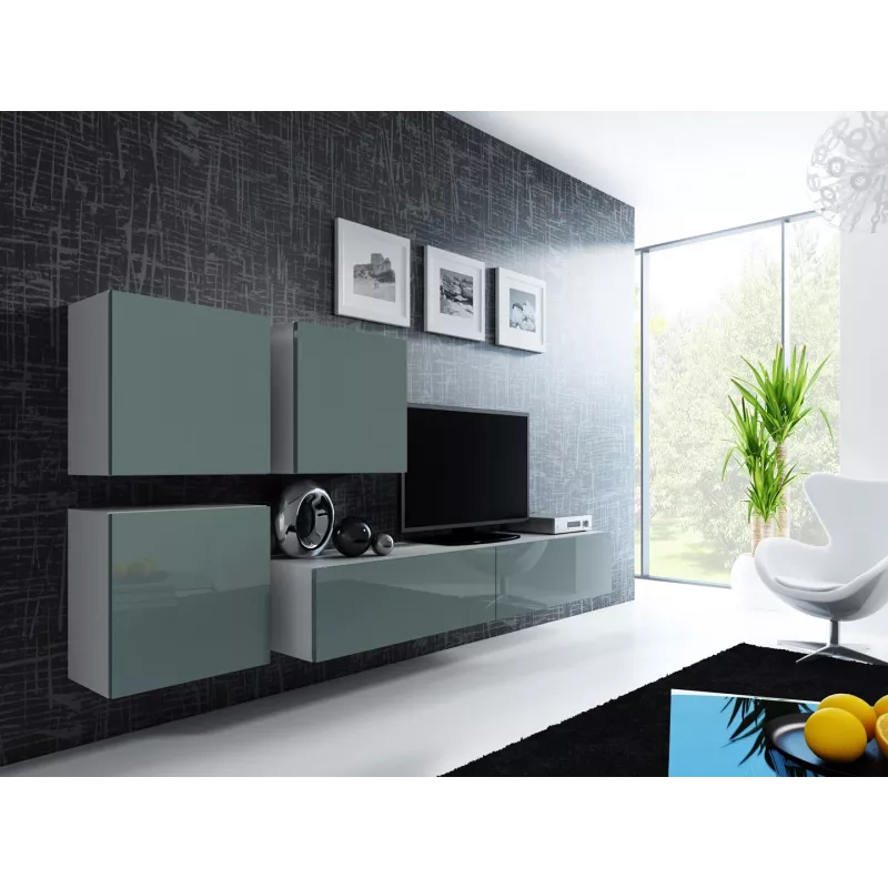 Armadietto Cama Square VIGO 50/50/30 bianco/grigio lucido