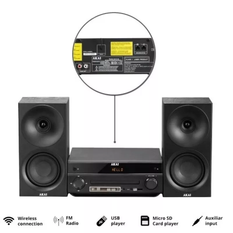 Sistema audio AKAI AM-301 BK Music Center – dispositivo audio domestico compatto