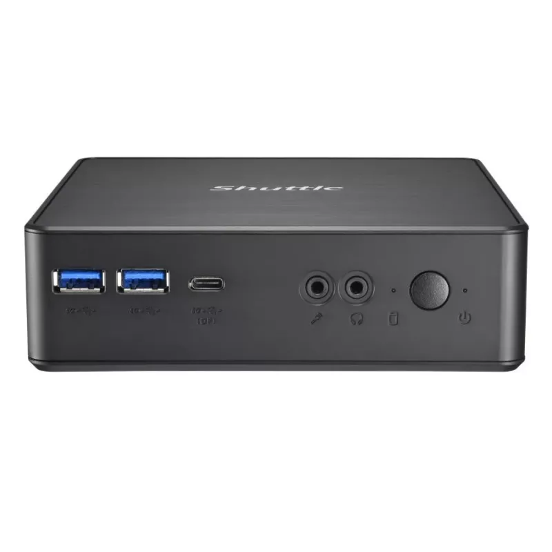 Shuttle XPC Nano PC NC40U5, Intel Core i5-1235U, 1x HDMI, 1x DP, 1x USB-C/DP, 6x USB3.2, 1x alloggiamento 2,5 inch, 2x M.2, 1x LAN, RAID, funzionamento continuo 24/7, incl. VESA e supporto