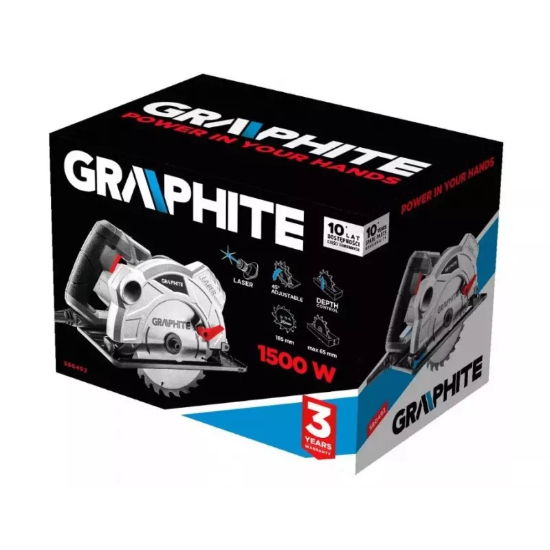 Sega circolare 1500 W Graphite lama 185 mm