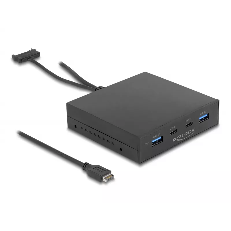 DeLOCK pannello frontale 3,5 pollici USB 3.2 Gen 2 2 x USB Type-C 2 x USB Type-A
