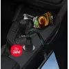 Caricabatterie da auto Unitek P1400A con USB-C e USB-A, 38W, Quick Charge 3.0, ingresso 12–24V, nero