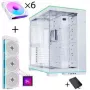 Lian Li O11 Dynamic EVO RGB bundle case PC + HydroShift II LCD-S 360TL AiO + 6x UNI FAN SL-INF 120 Reverse Blade Fan - bianco
