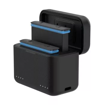 Caricabatterie a due canali Telesin S0-BCG-03-TIS per Insta360 X3 — stazione di ricarica doppia per batterie
