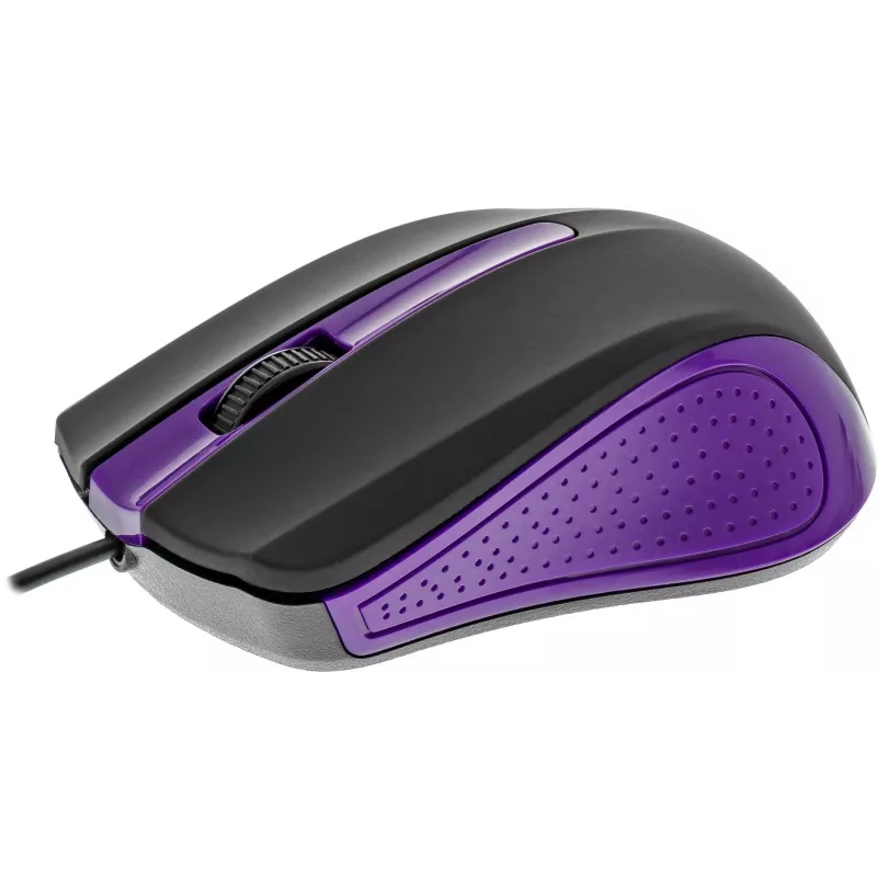 Mouse USB con cavo, 3 tasti, superficie gommata