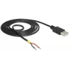 Delock Cavo USB2.0 connettore maschio Type-A > 2 x estremità cavo aperte - 1,5 m - nero (85664)
