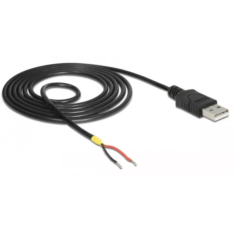 Delock Cavo USB2.0 connettore maschio Type-A > 2 x estremità cavo aperte - 1,5 m - nero (85664)