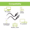 Techly ICOC U3A-RJ45-010 cavo adattatore da USB-A a Gigabit Ethernet, 1 m, nero/argento