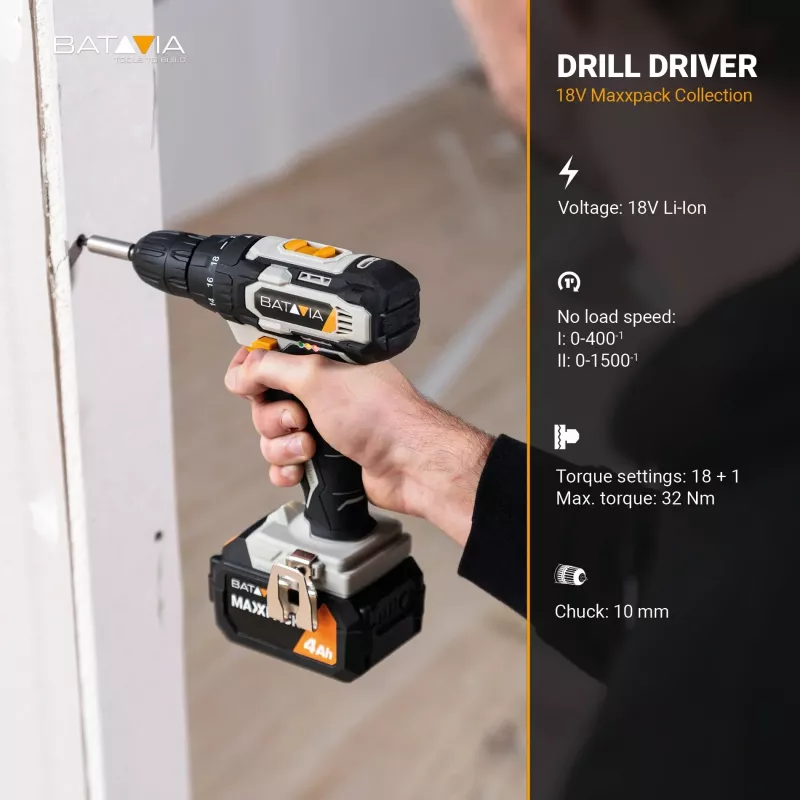 Batavia B.V. avvitatore trapano 18V - senza batteria e caricabatterie in valigetta BMC