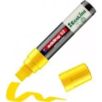 Pennarello Edding 52 EcoLine giallo 4,0–15,0 mm — pennarello permanente con punta a scalpello, ricaricabile