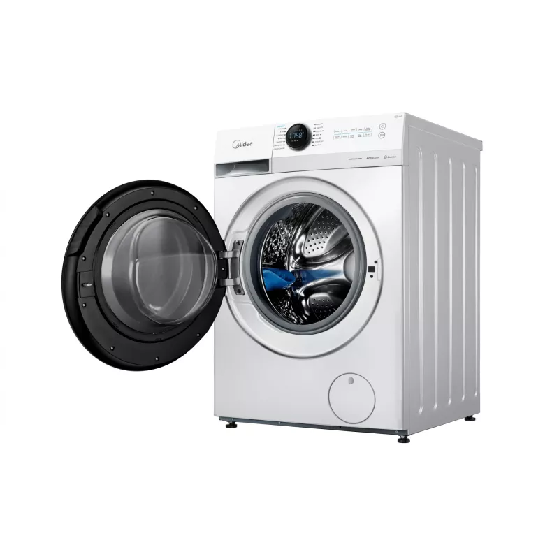 Lavatrice Midea MF200W80WB/W-HR, a carica frontale, 8 kg, 1400 giri/min, LCD, vapore, larghezza 60 cm
