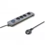 Protezione da sovratensione Qoltec 50163 grigio 4 prese AC 230V 1,5m