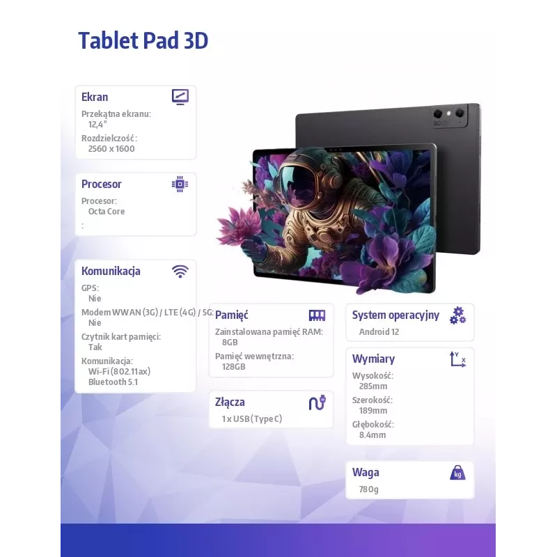 Tablet Nubia Pad 3D 12,4