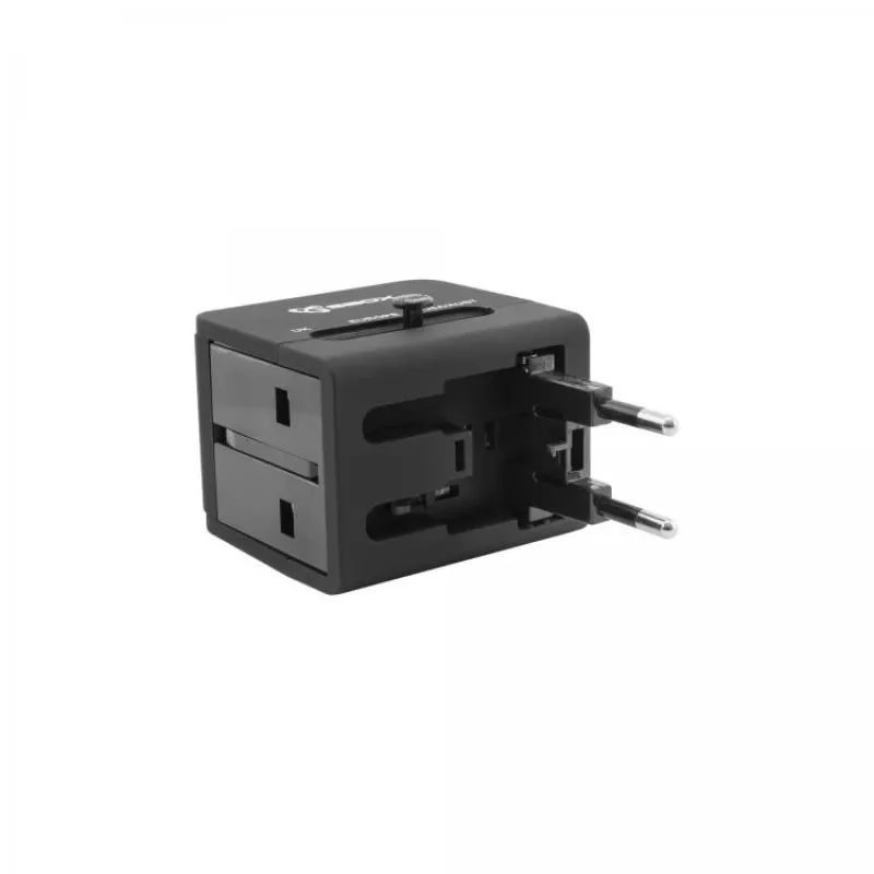 Adattatore da viaggio SBOX TA-23 con caricabatterie dual-USB e compatibilità universale delle spine